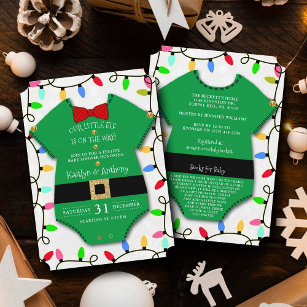 A Little Elf Is On The Way! Christmas Baby Shower Invitation