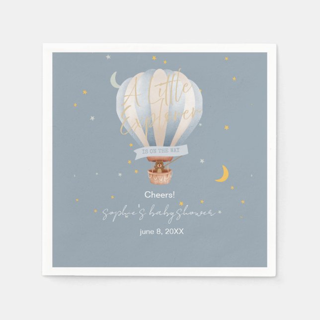A Little Explorer Hot Air Balloon  Napkin (Front)