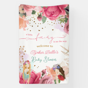 A Little Fairy Is On The Way Girl Baby Shower Banner