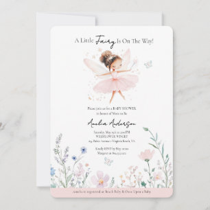 A Little Fairy is on the Way Wildflower  Invitation