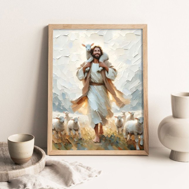 A Little Family, Digital Christian Art, Jesus Resc Poster (Creator Uploaded)