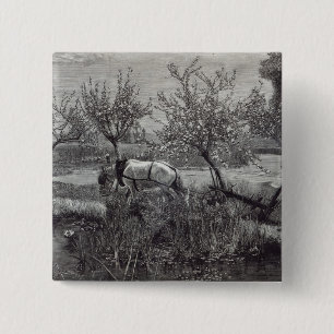 A little farm well tilled', Picardy 15 Cm Square Badge
