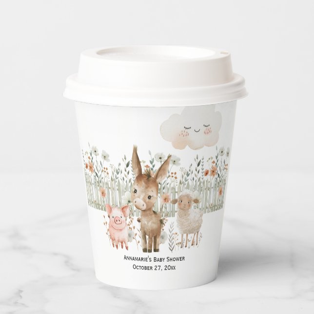 A Little Farmhand Baby Shower |  Paper Cups (Front)
