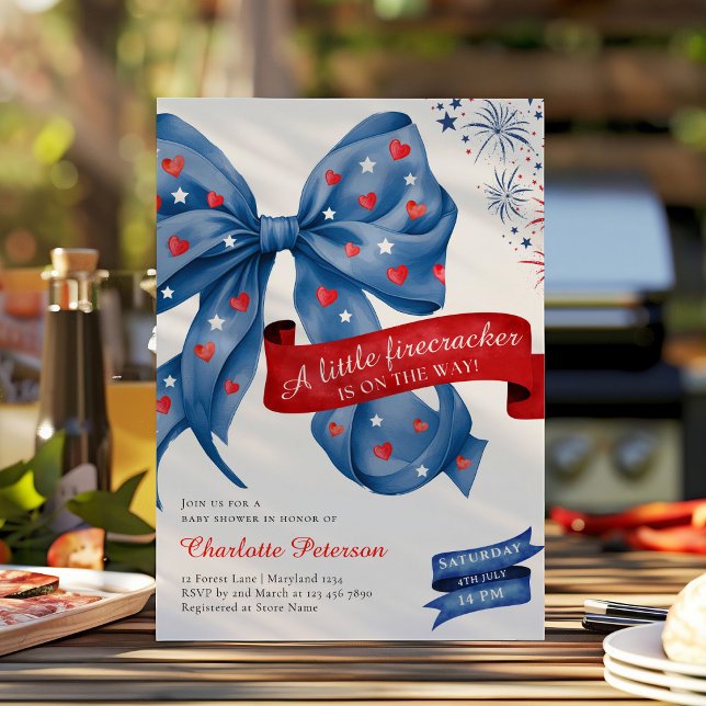 A Little Firecracker Baby Shower Invitation (Creator Uploaded)