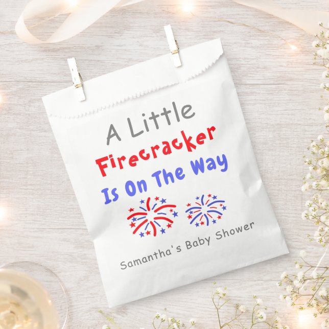 A Little Firecracker Is On The Way Favour Bag (Clipped)