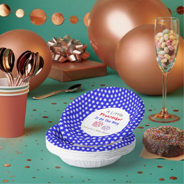 A Little Firecracker Is On The Way Paper Plate (Multi)