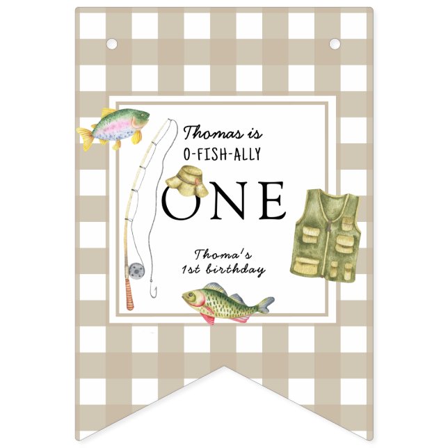 A little Fisherman Birthday Party Bunting (First Flag)