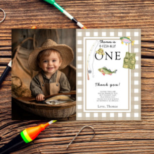 A little Fisherman Birthday Party Thank You Card