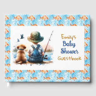 A Little Fisherman Cute Boy's Baby Shower Guest Book