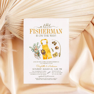 A Little Fisherman Is On The Way Baby Shower Invitation