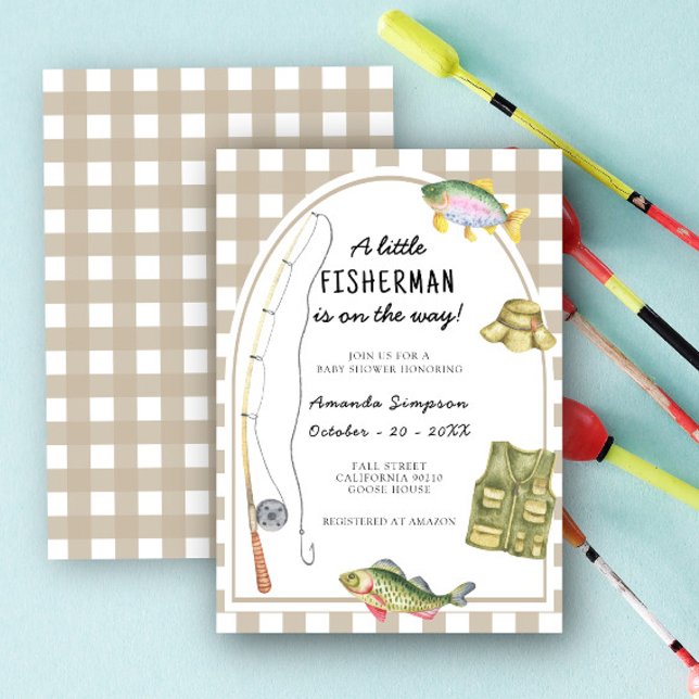 A little Fisherman is on the way Baby Shower Invitation (Creator Uploaded)
