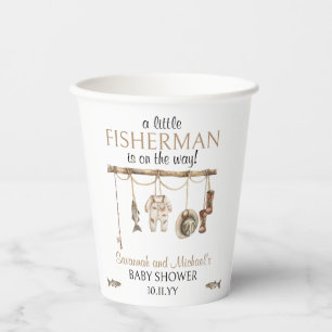 A Little Fisherman Is On The Way Baby Shower  Paper Cups