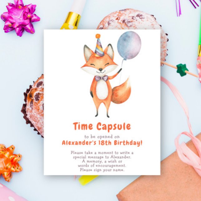 A Little Fox Time Capsule 1st birthday Poster (Creator Uploaded)