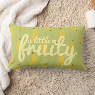 A Little Fruity, Playful Green and Yellow Banana Lumbar Cushion