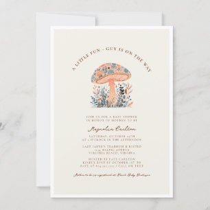 A Little Fun Guy Mushroom Fall Baby Shower  Invitation
