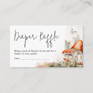 A Little Fungi Enchanted Mushroom Diaper Raffle Enclosure Card