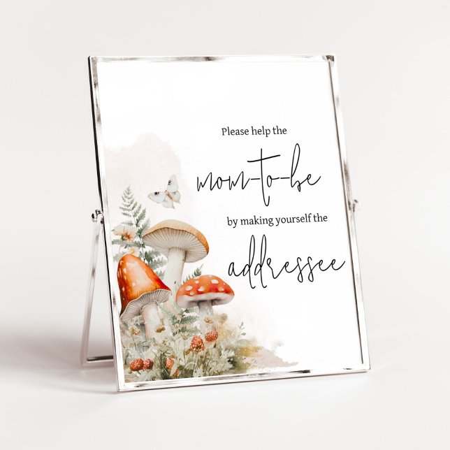 A Little Fungi Enchanted Mushroom Envelope Station Poster (Little Mushroom Baby Shower Envelope Station Sign)