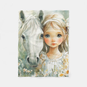 A Little Girl with a Horse Fleece Blanket