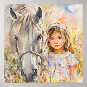 A Little Girl with a Horse Poster