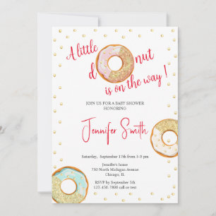 A Little golden doughnut baby shower invitation