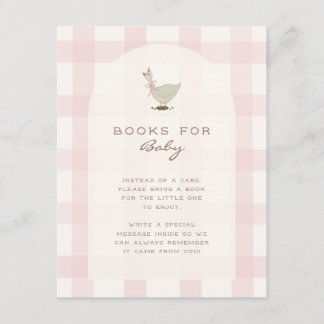 A Little Goose Girl Baby Shower Books for Baby Enclosure Card