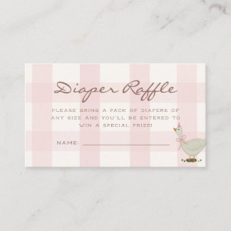 A Little Goose Girl Baby Shower Diaper Raffle Enclosure Card