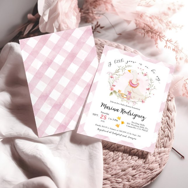 A little goose is on her way baby shower Invite (Creator Uploaded)