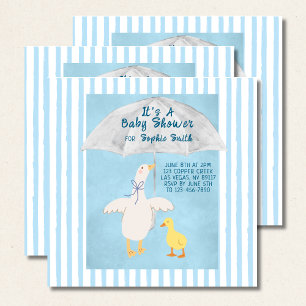 A Little Goose Is On The Way Baby Shower Square Invitation