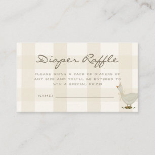 A Little Goose Neutral Baby Shower Diaper Raffle Enclosure Card