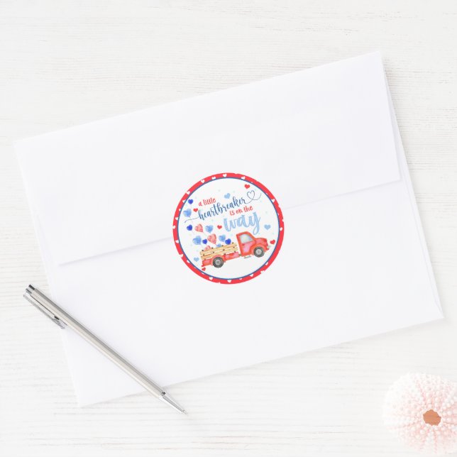 A Little Heartbreaker Baby Shower Sticker (Envelope)