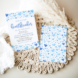 A Little Heartbreaker Blue Valentine Baby Shower Invitation