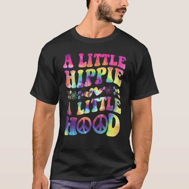 A Little Hippie A Little Hood Tie Dye Peace T-Shirt (Front)