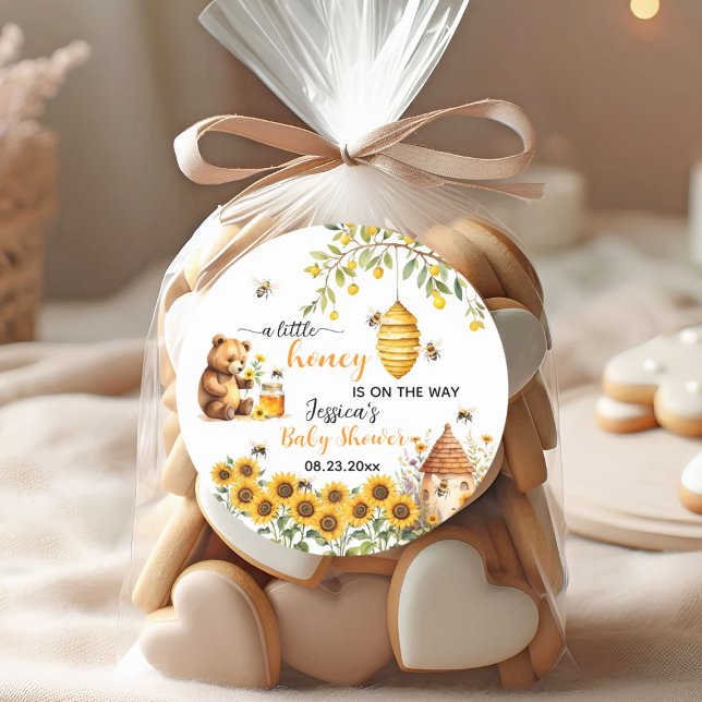 A Little Honey Bee Baby Shower Classic Round Sticker (Creator Uploaded)