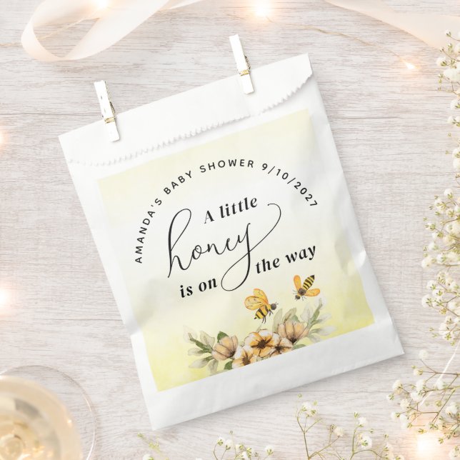  A little honey bee Baby Shower Favour Bag (Clipped)