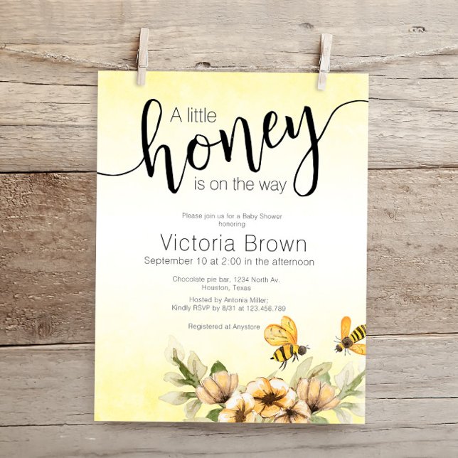 A little honey bee Baby Shower Invitation (Creator Uploaded)