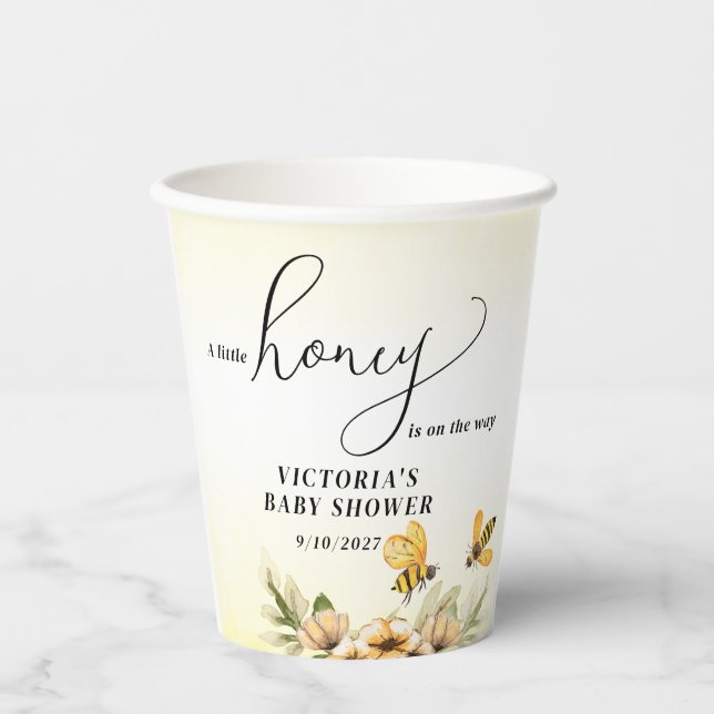  A little honey bee Baby Shower Paper Cups (Front)