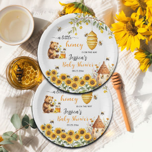 A Little Honey Bee Baby Shower Paper Plate