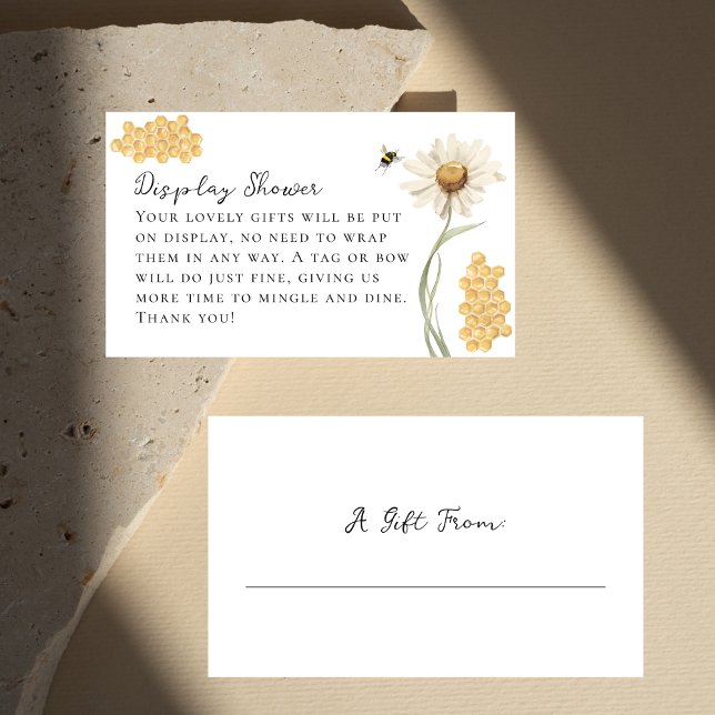 A Little Honey Bee Display No Wrap Baby Shower Enclosure Card (Creator Uploaded)