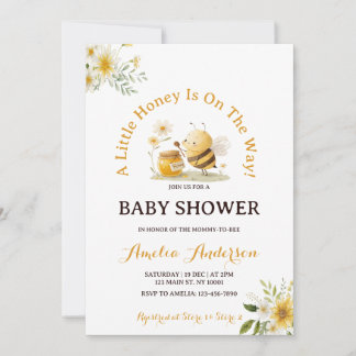 A Little Honey Bee Gender Neutral Baby Shower Invitation