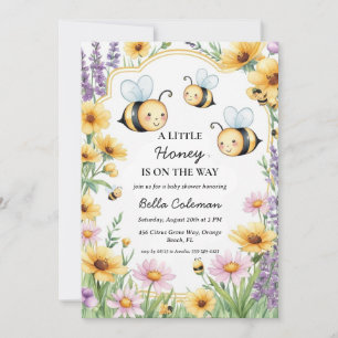 a little honey is on the way baby shower invitation