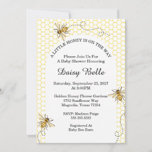A little Honey Is On The Way Baby Shower Invitation