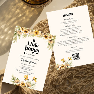 A little honey is on the way baby shower invitation