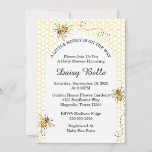 A little Honey Is On The Way Baby Shower Invitation