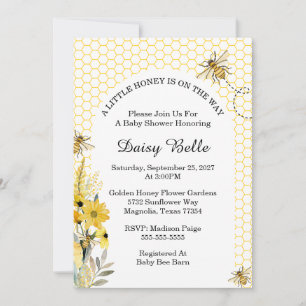 A little Honey Is On The Way Baby Shower Invitation