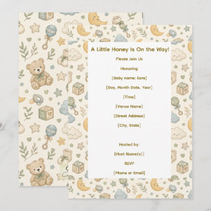 A Little Honey Is On The Way Baby Shower Invite