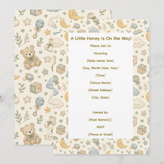 A Little Honey Is On The Way Baby Shower Invite