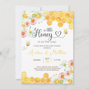A little honey is on the way baby shower invite. invitation