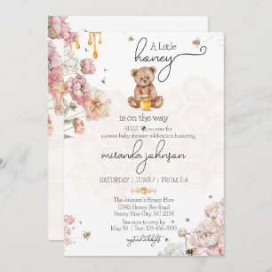 A Little Honey is on the Way Baby Shower Invites