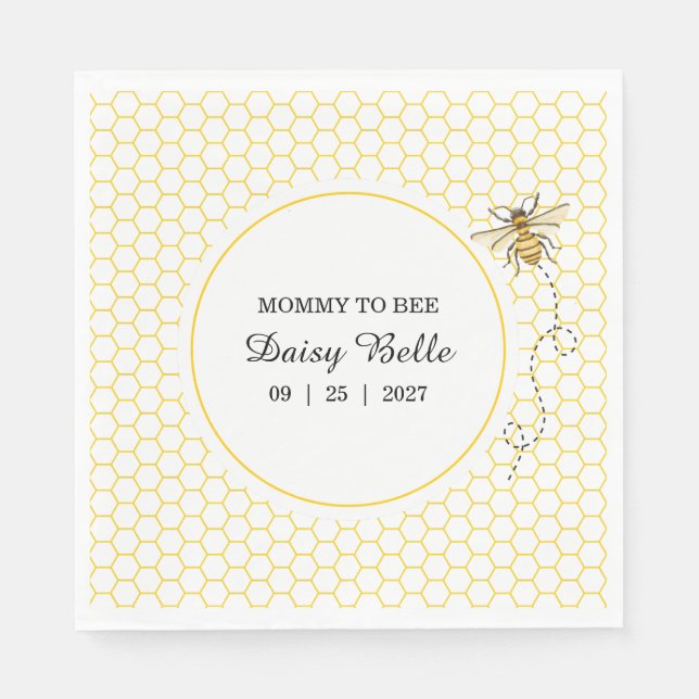 A little Honey Is On The Way Baby Shower Napkins (Front)