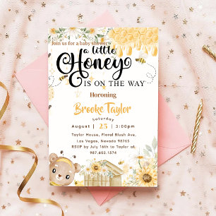 A Little Honey Is On The Way Bee Baby Shower Invitation